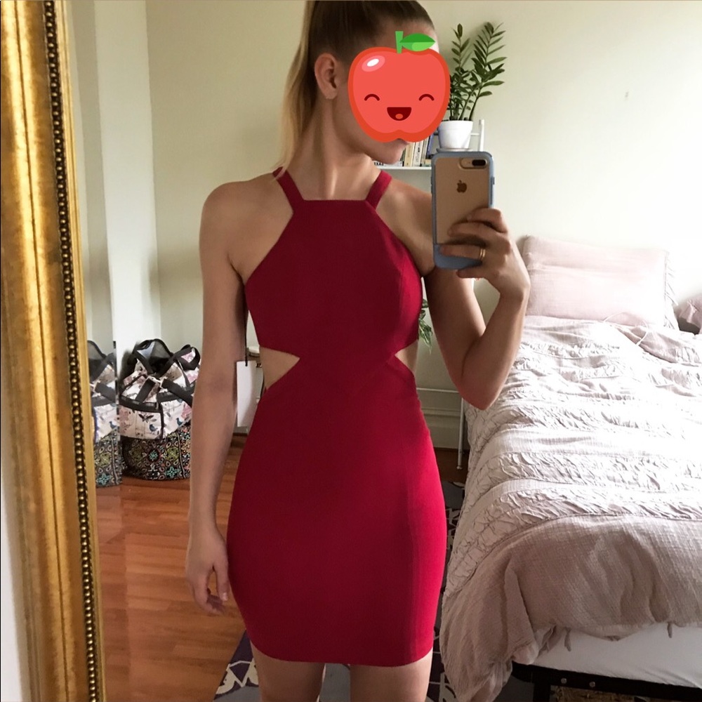JAY GODFREY red cutout mini dress